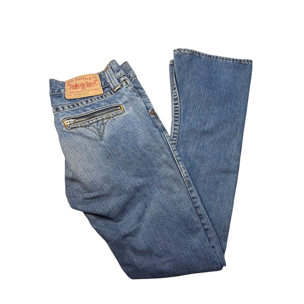 Retro‎ Y2K Levis Type 1 Western Boot Jeans Med Wash women's Size 9M L30 Bootcut
